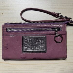 Coach Poppy Wristlet in Plum Purple
